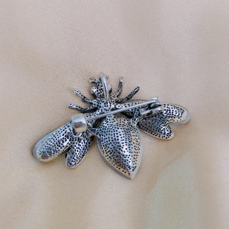 Vue Dos Broche Abeille à Éclat Royal