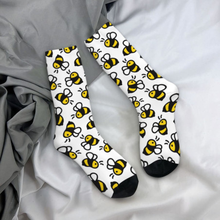Vue Détails Chaussettes Abeilles Volantes - Design d'Abeille Amusant