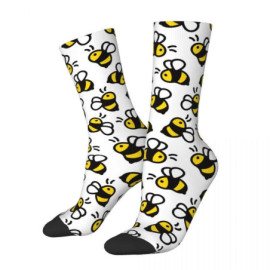 Chaussettes Abeilles Volantes - Design d'Abeille Amusant Couleur Blanc