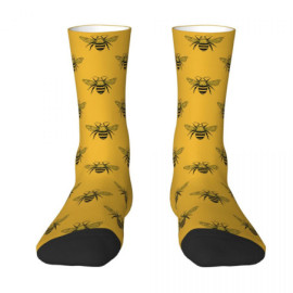 Vue Face Chaussettes Abeilles Reine en Coton - Design Royal et Amusant