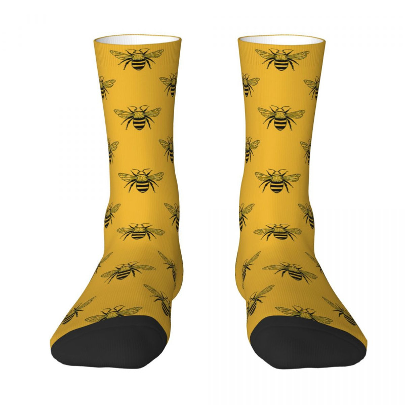 Vue Face Chaussettes Abeilles Reine en Coton - Design Royal et Amusant