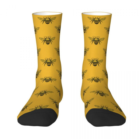 Vue Face Chaussettes Abeilles Reine en Coton - Design Royal et Amusant