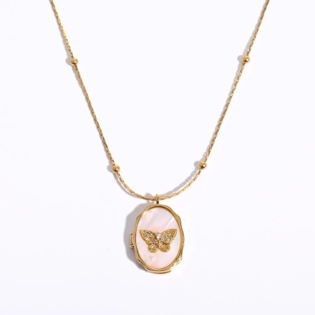 Collar Medallón Mariposa Dorada | Joya Original para Mujer