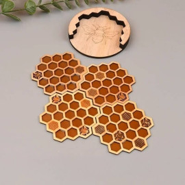 vue assemblée Dessous de verre Abeille Nid d'Abeilles