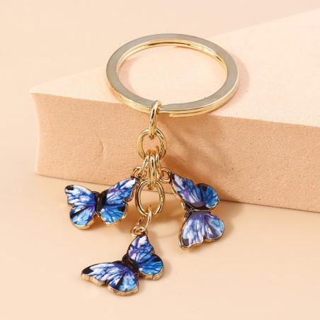 Porte-clés papillon à motif marbré