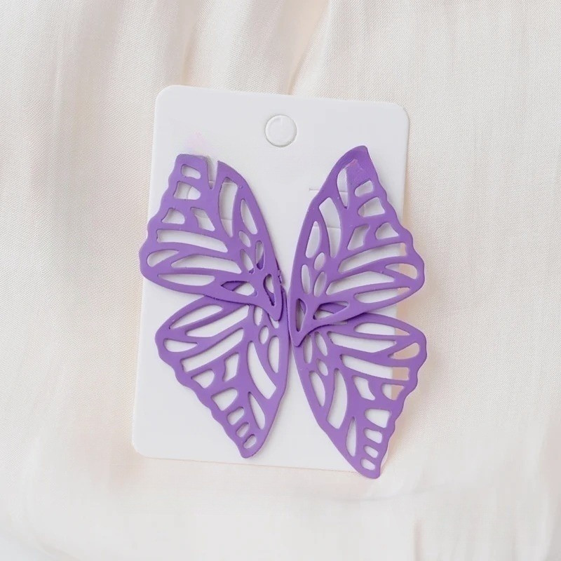 Boucles d'oreilles papillon grand papillon et pierre design
