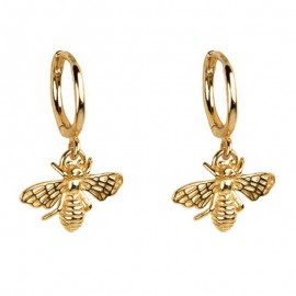 magnifiques Boucles d'oreilles goutte d'abeille plaqué or