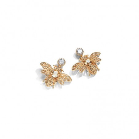détails Boucles d'oreilles abeille longues en strass