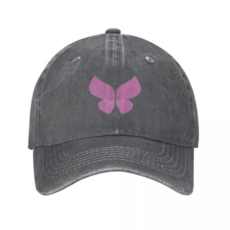 Casquette Papillon Vintage motif Papillon Rose - Couleur Gris Foncé