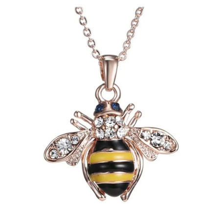 Magnifique Collier Pendentif Abeille Royale Strass