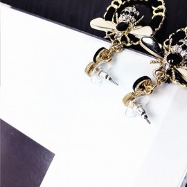 Boucles d'oreilles en forme d'abeille noire pour femmes