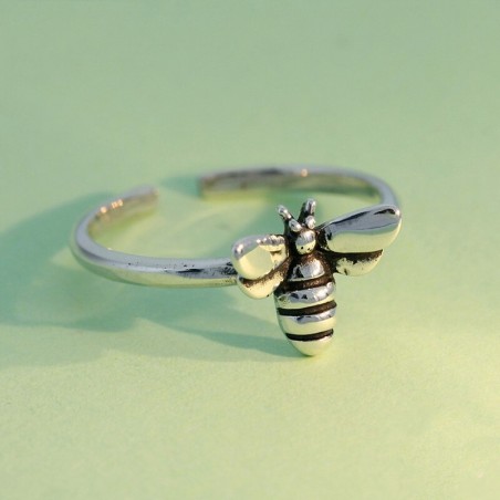 Bague ouverte abeille en argent Sterling 925