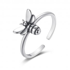 Bague ouverte abeille en argent