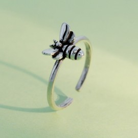 magnifique Bague ouverte abeille en argent Sterling 925 femme