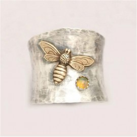 Anillo Abeja Vintage de Dos Tonos para Mujer ¡Idea Regalo!