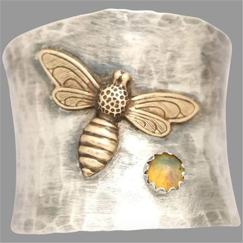Anillo Abeja Vintage de Dos Tonos para Mujer ¡Idea Regalo!