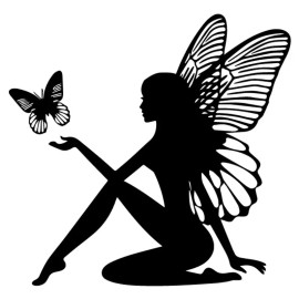 Pegatina Hada con Mariposa en Silueta - Decoración Mágica