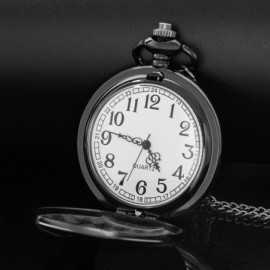 Vue Cadran de la Montre de Poche Papillon Vintage à quartz Papillons noir pour Femmes