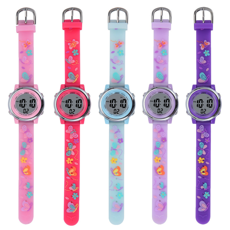 Montre de Sport électroqniue Papillon pour Enfant avec Bracelet en Silicone Souple