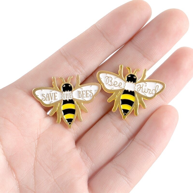 Set de 2 Pines Abeja de Esmalte | Regalo Bonito y Original