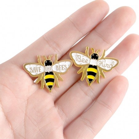 Set de 2 Pines Abeja de Esmalte | Regalo Bonito y Original