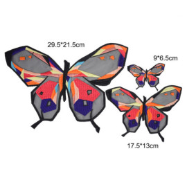 Dimensions Écussons Papillon à coudre Aile Papillon Multicolore en Dentelle Brodée - Lot de 3 pièces - 2 couleurs au choix !