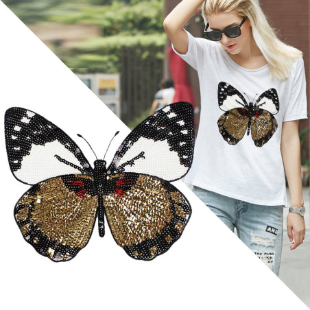 Magnifique Grand Patch Thermocollants 22cmx21cm de Couleur Or