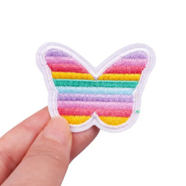 Écusson Papillon Couleur Arc en Ciel Thermoadhésif