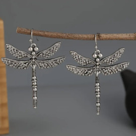 Boucles d'oreilles Pendantes Libéllule argent
