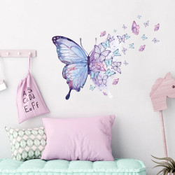 Magnifique Grand Sticker mural Papillon aux tons Violet