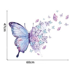 Dimensions du Grand Sticker mural Papillon aux tons Violet