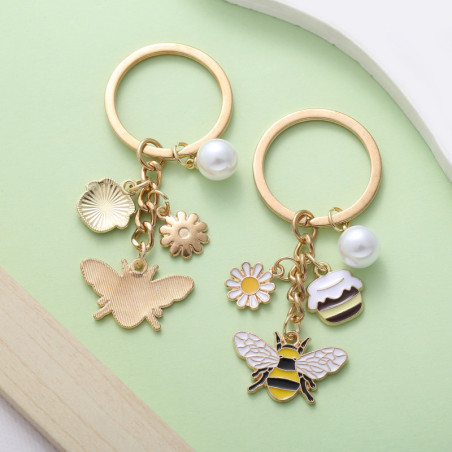 Détails Porte-clés Abeille "Butinage Joyeux"