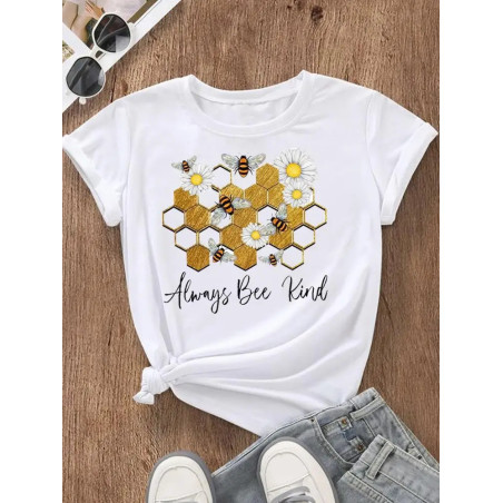 T-shirt Abeilles pour femme "BEE Humble - BEE Kind" - Bienveillance et Gentillesse