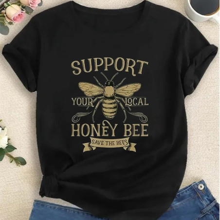 Tee Shirt Abeille "Soutenez Nos Abeilles" - Support Your Local Honey Bee