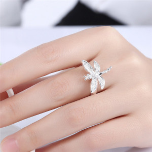 détails de Bague Libéllule Ailles Strass en Argent Sterling 925
