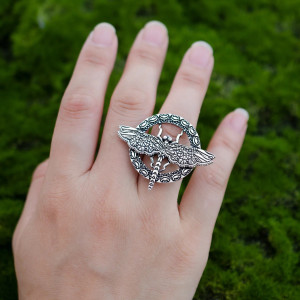Bague Libéllule Style Gothique Vintage - Ajustable