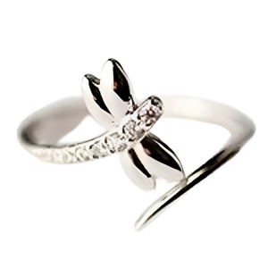 Avant Bague Libéllule en Argent Sterling 925 avec Strass - Ajustable !