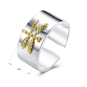 Dimension de la Bague Libéllule en Argent Sterling 925 avec Libéllule Rétro - Ajustable !