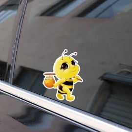 Autocollant abeille gourmande pour voiture - 15,1 cm x 19,8 cm
