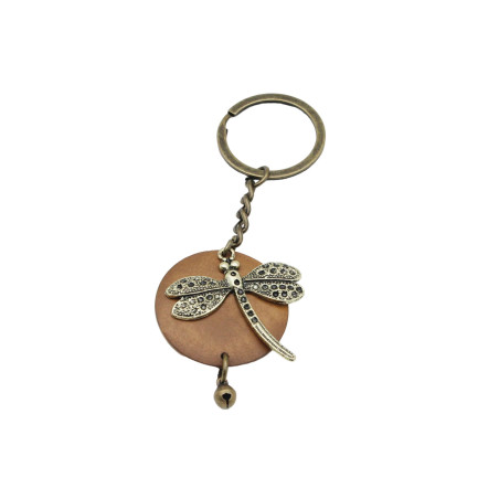 Vue générale Porte-clés Libéllule en Bronze Antique