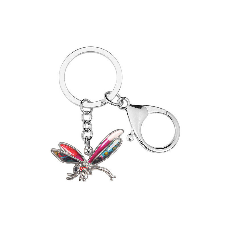 Porte-clés Libéllule en émail Couleur couleur Rouge