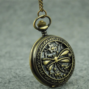 Face Avant de la Montre Libéllule Montre de poche Libéllule à quartz style steampunk