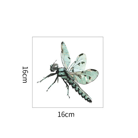 Dimensions Autocollant Mural Libellule Verte - 16 cm x 16 cm