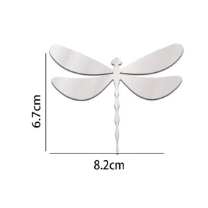 Dimensions Autocollant Libéllule en forme de Miroir Libellule en 3D - Lot de 10 pièces