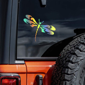 Vue générale Autocollant pour Voiture Vinyle Libellule Couleur Multicolore