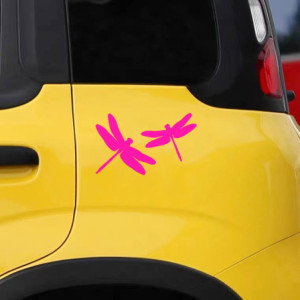 Autocollant Libellule pour Voiture couleur Rose