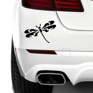Vue générale Autocollant Libellule pour Voiture couleur Noir
