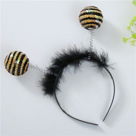Bandeau Serre-tête antenne abeille noir